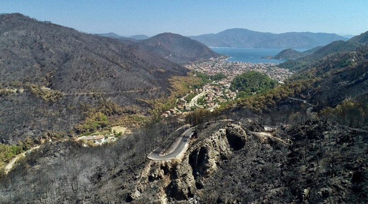FOTO HABER | Marmaris’te yangının etkisi havadan görüntülendi