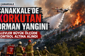 Çanakkale’de Korkutan Orman Yangını Alevler Büyük Ölçüde Kontrol Altına Alındı